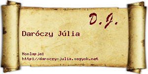 Daróczy Júlia névjegykártya